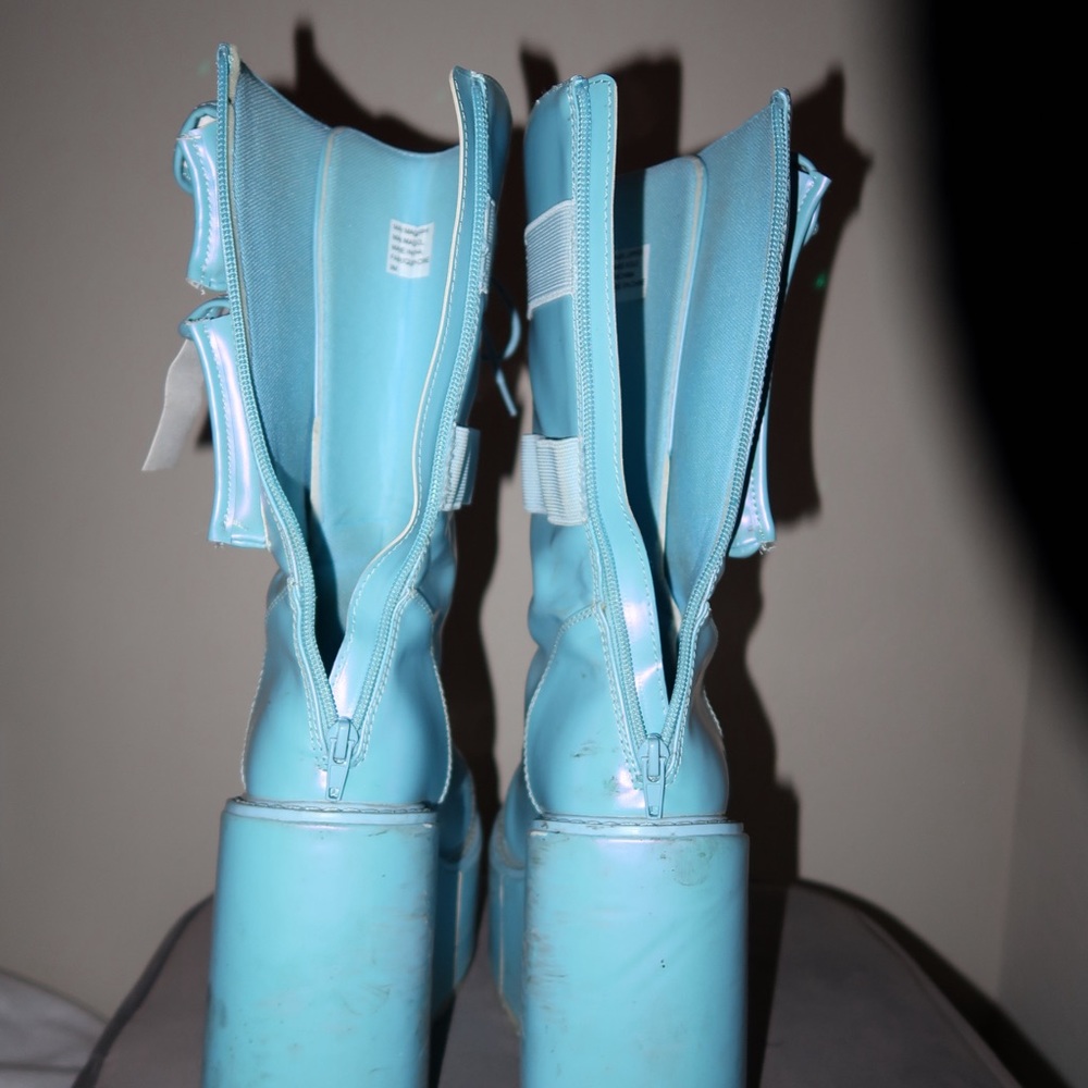 Demonia Blue Platform Shoes Size 9 - Picture 4 of 5